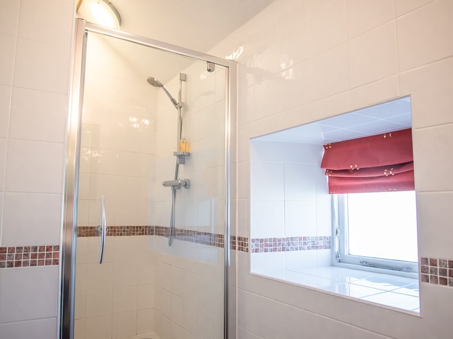 bathroom in converted barn at Rushop Hall, the Peak District