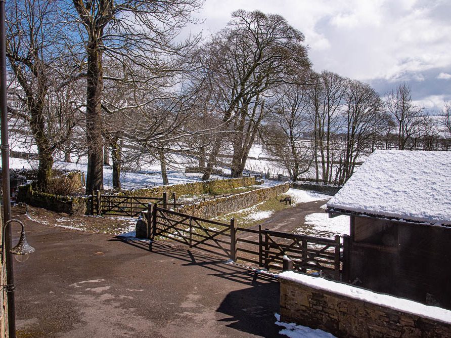 View from barn accommodation at Rushop Hall, the Peak District