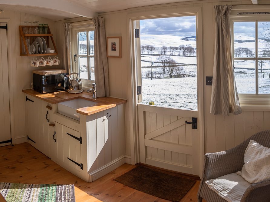 Shepherd's Hut romantic accommodation with views over the Peak District