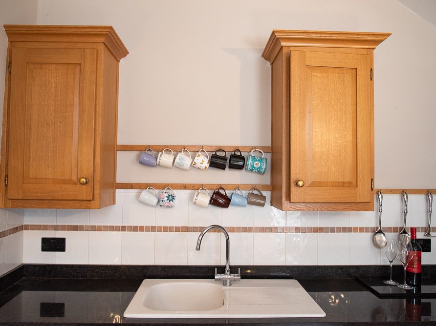 Kitchen with self-contained facilities in The Edge cottage at Rushop Hall, the Peak District